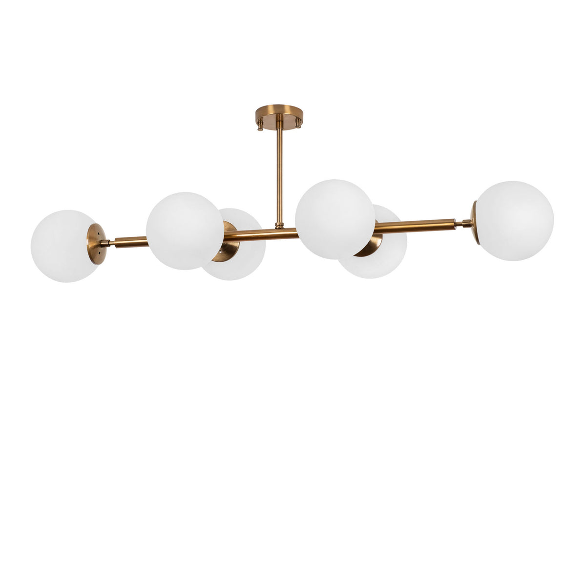 Stropna lampa FAZLI vintage, metal-staklo, 110 x 40 x 35 cm, promjer kugli 15 cm, 6 x E14 40 W, Fazli - 10501