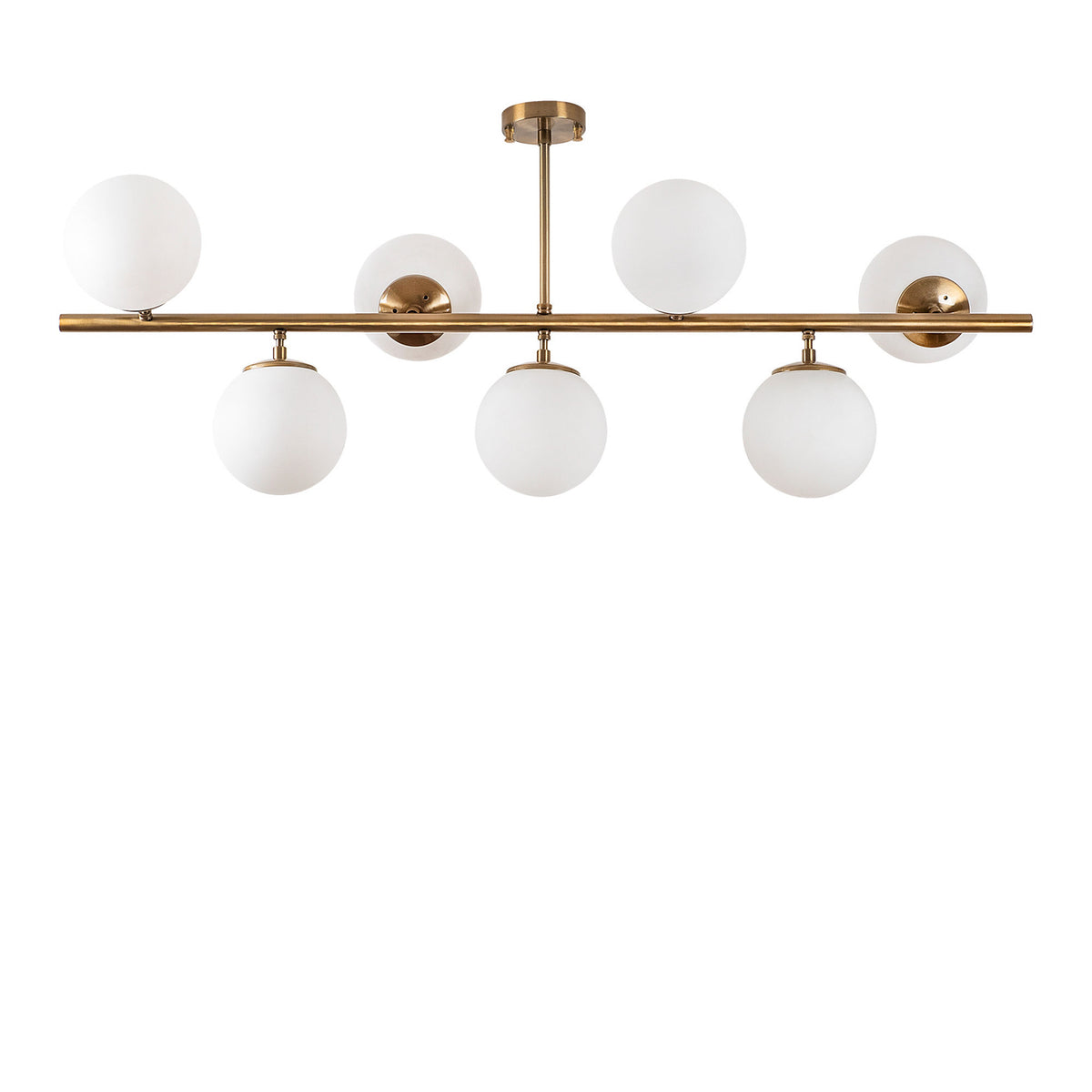 Stropna lampa FAZLI 2 vintage, metal-staklo, 113 x 40 x 46 cm, promjer kugli 15 cm, 7 x E14 40 W, Fazli - 10536