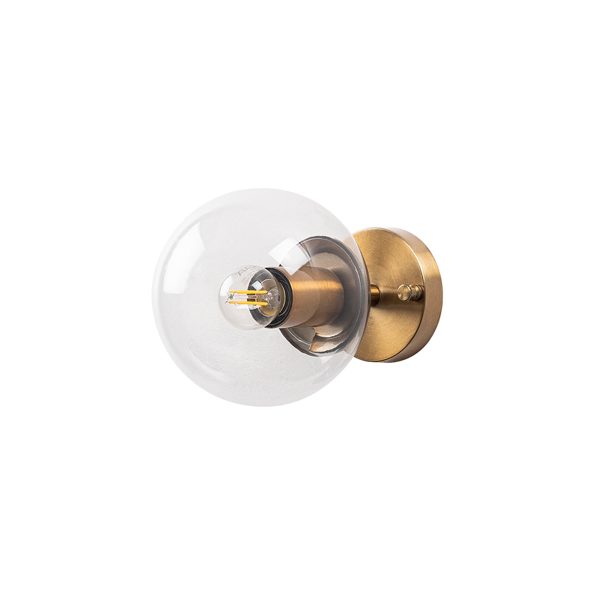 Zidna lampa ATMACA vintage, metal-staklo, 15 x 15 cm, visina 24 cm, E14, 15 W, Atmaca - 10235
