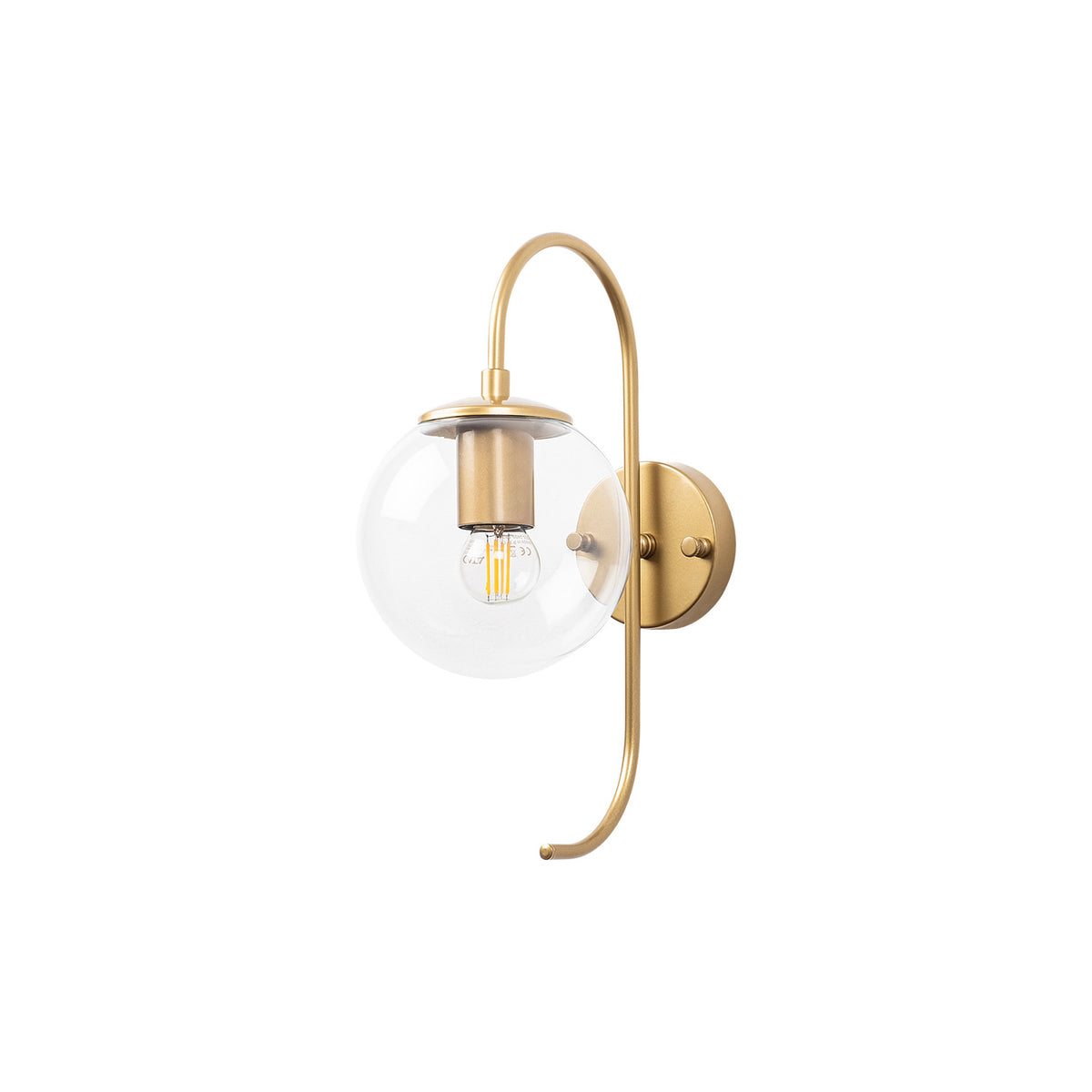 Zidna lampa JEWEL zlatna, metal- staklo 15 x 27 cm, visina 36 cm, E14  15 W, Jewel - 10560