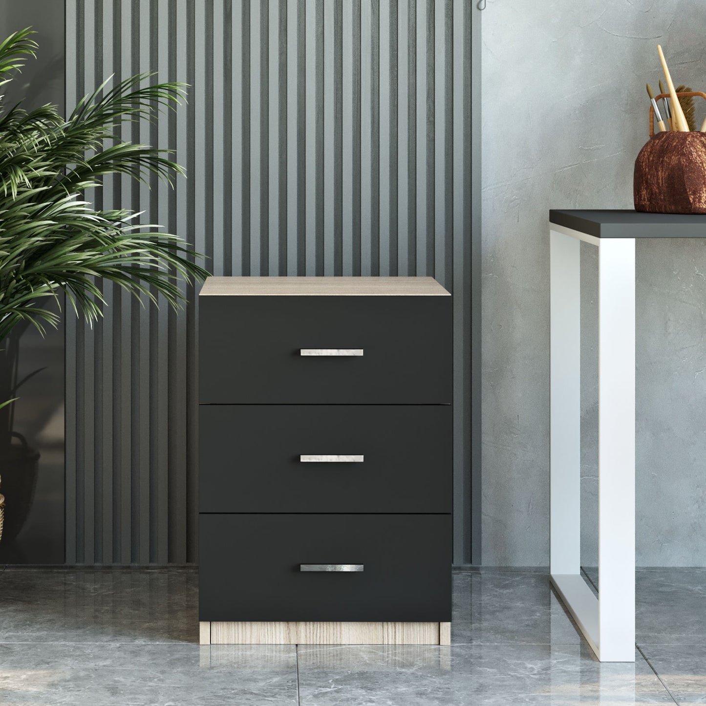 Ladica, hrast Crno, Vario C - Oak, Black