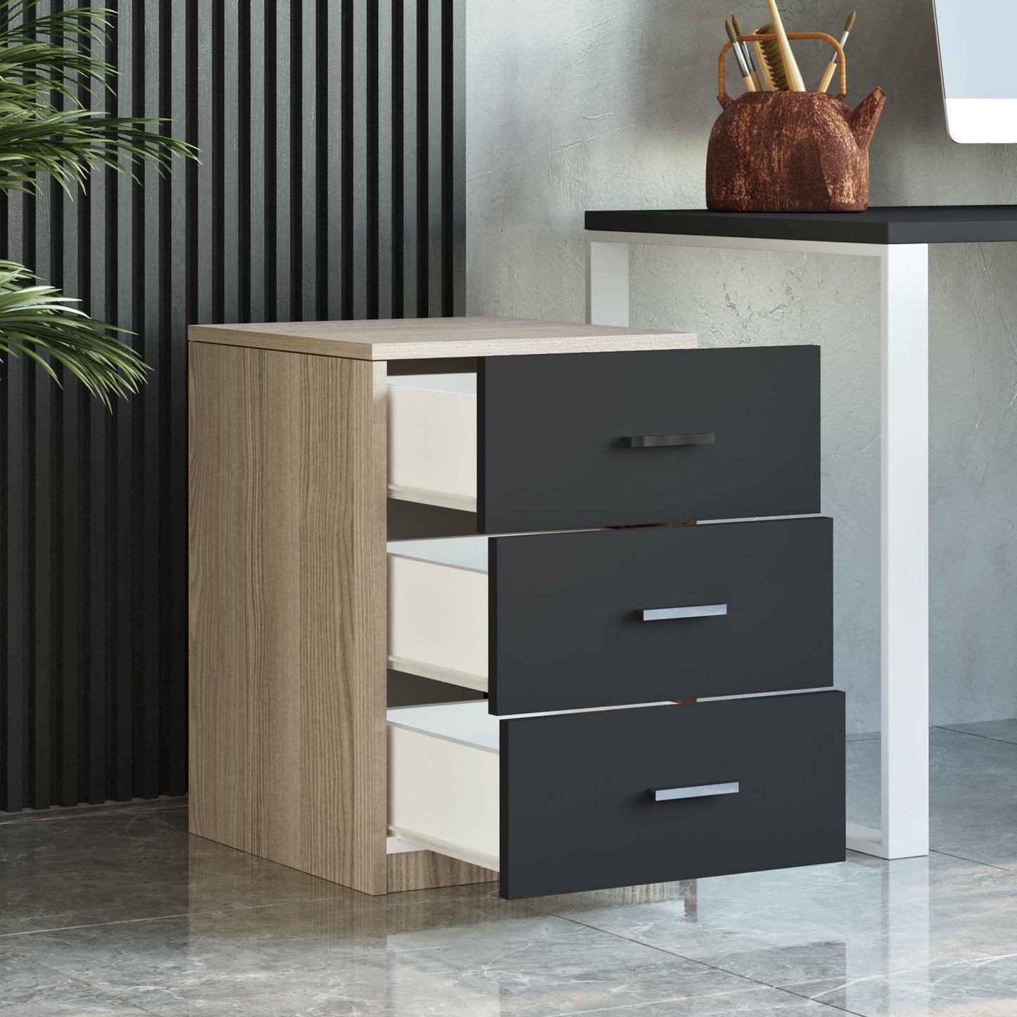 Ladica, hrast Crno, Vario C - Oak, Black