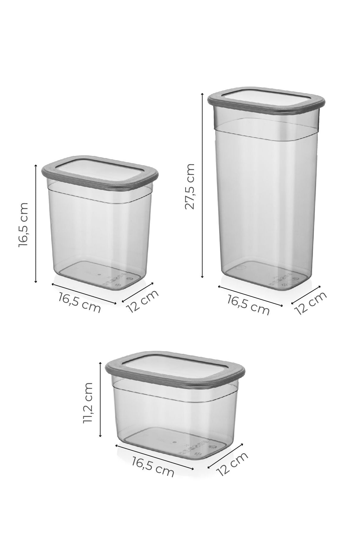 Set kutija za pohranu (12 komada), Antracit, BNMPOLI - 12