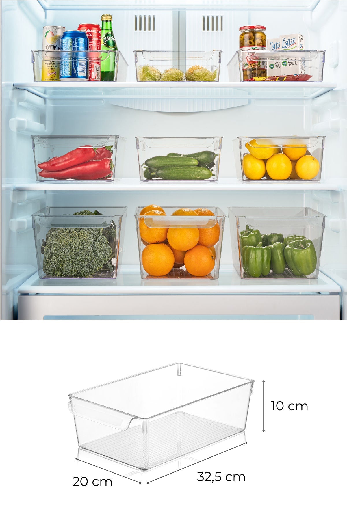 Set organizatora hladnjaka (3 komada), Transparentno, 727