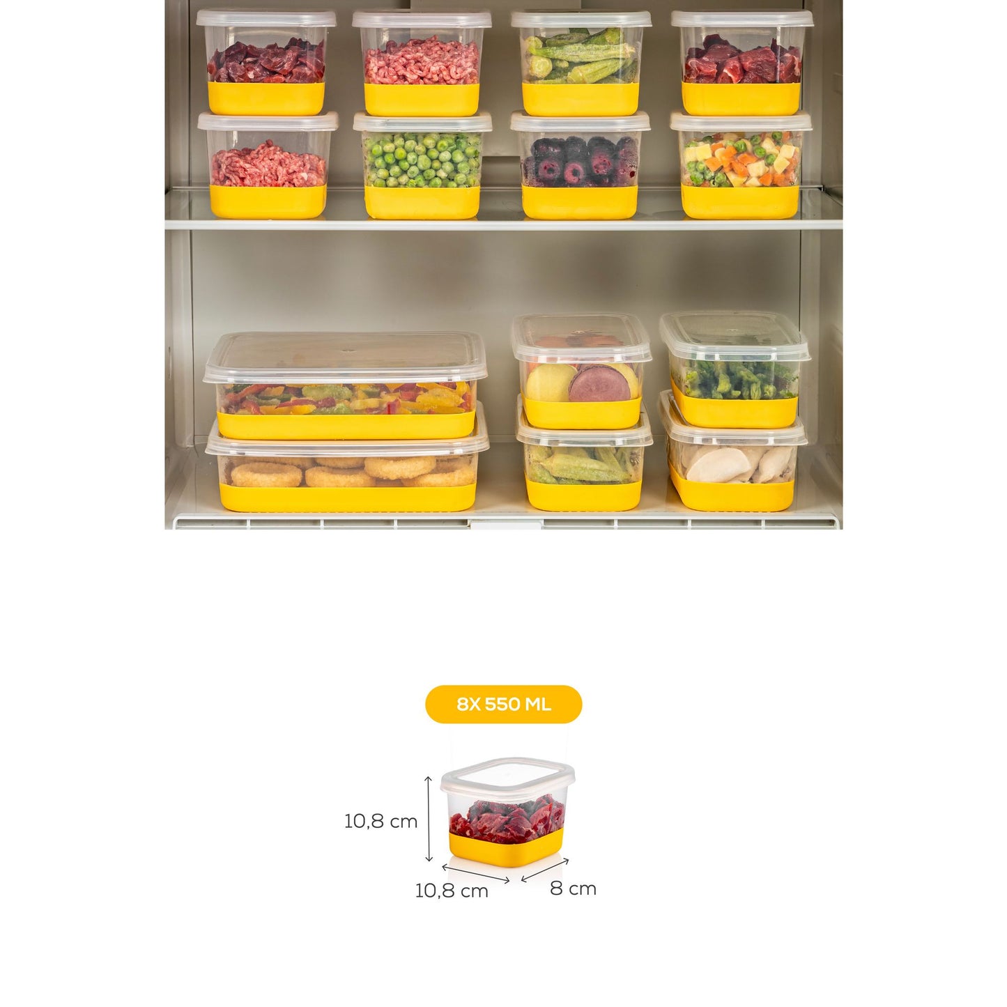 Set organizera za hladnjak (8 komada) 8A - žuti