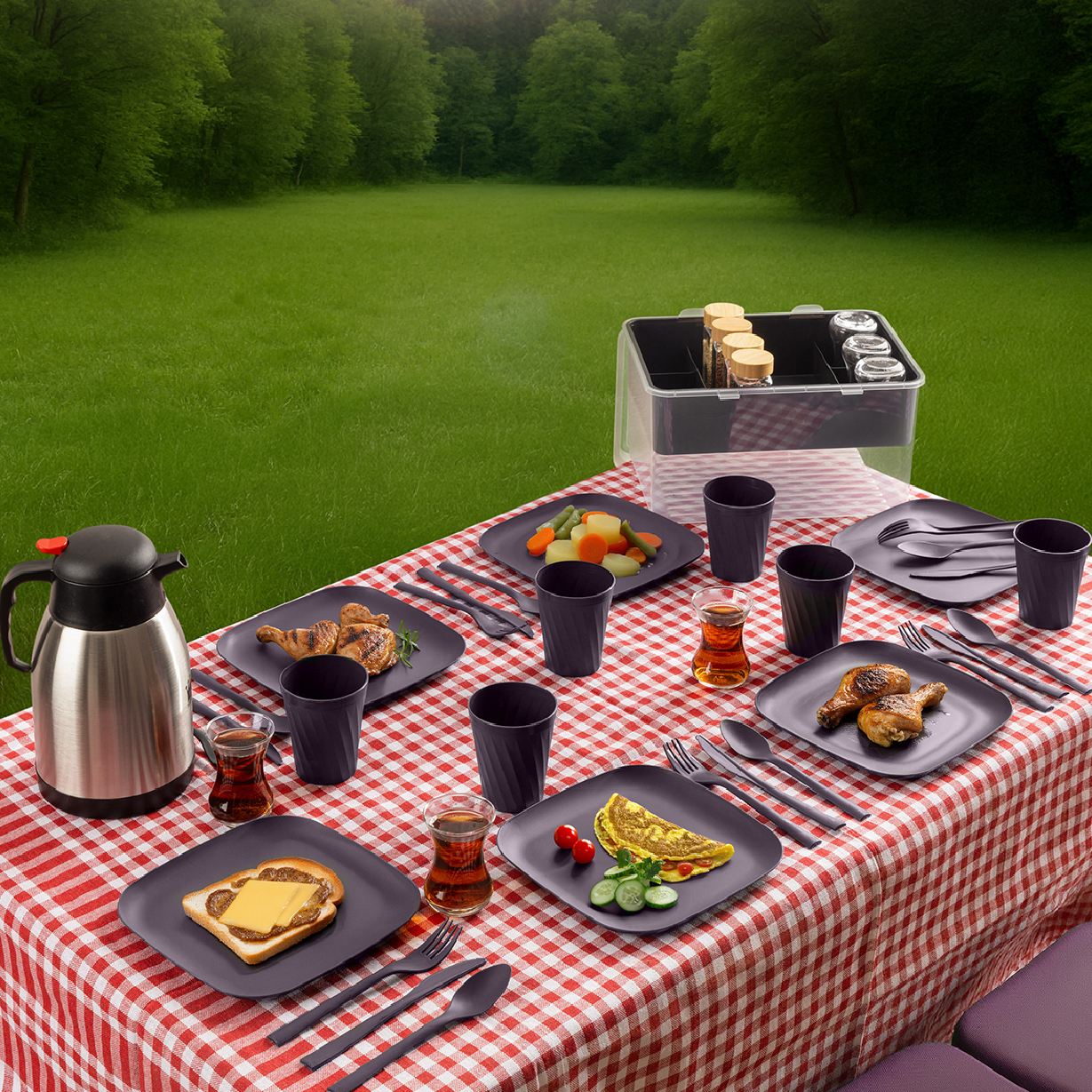 Set za piknik 255, ljubičasti