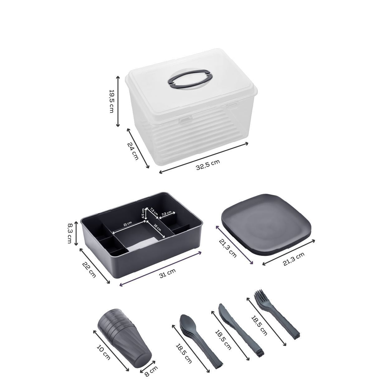 Set za piknik 262, Antracit
