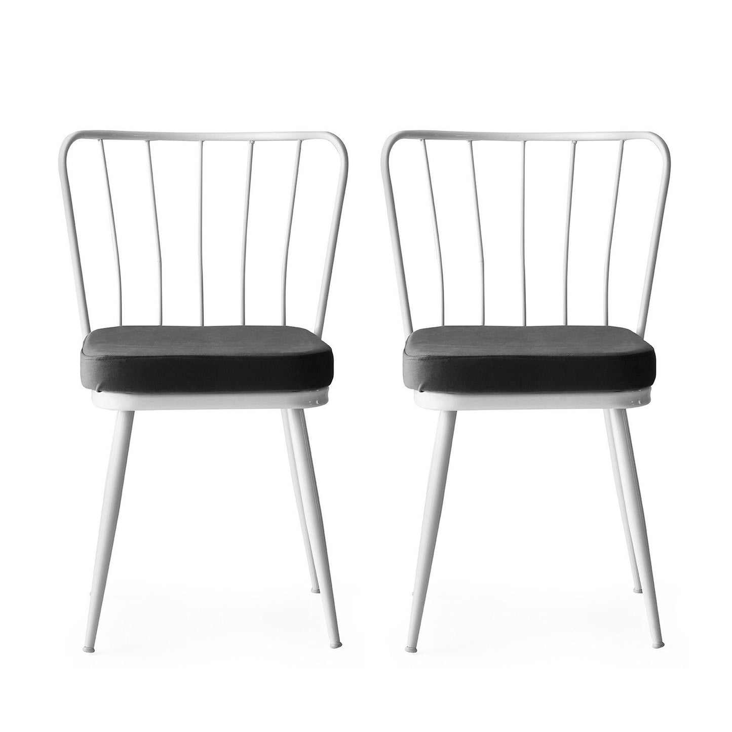 Set stolica (2 komada), Bijela boja, Yıldız - 229