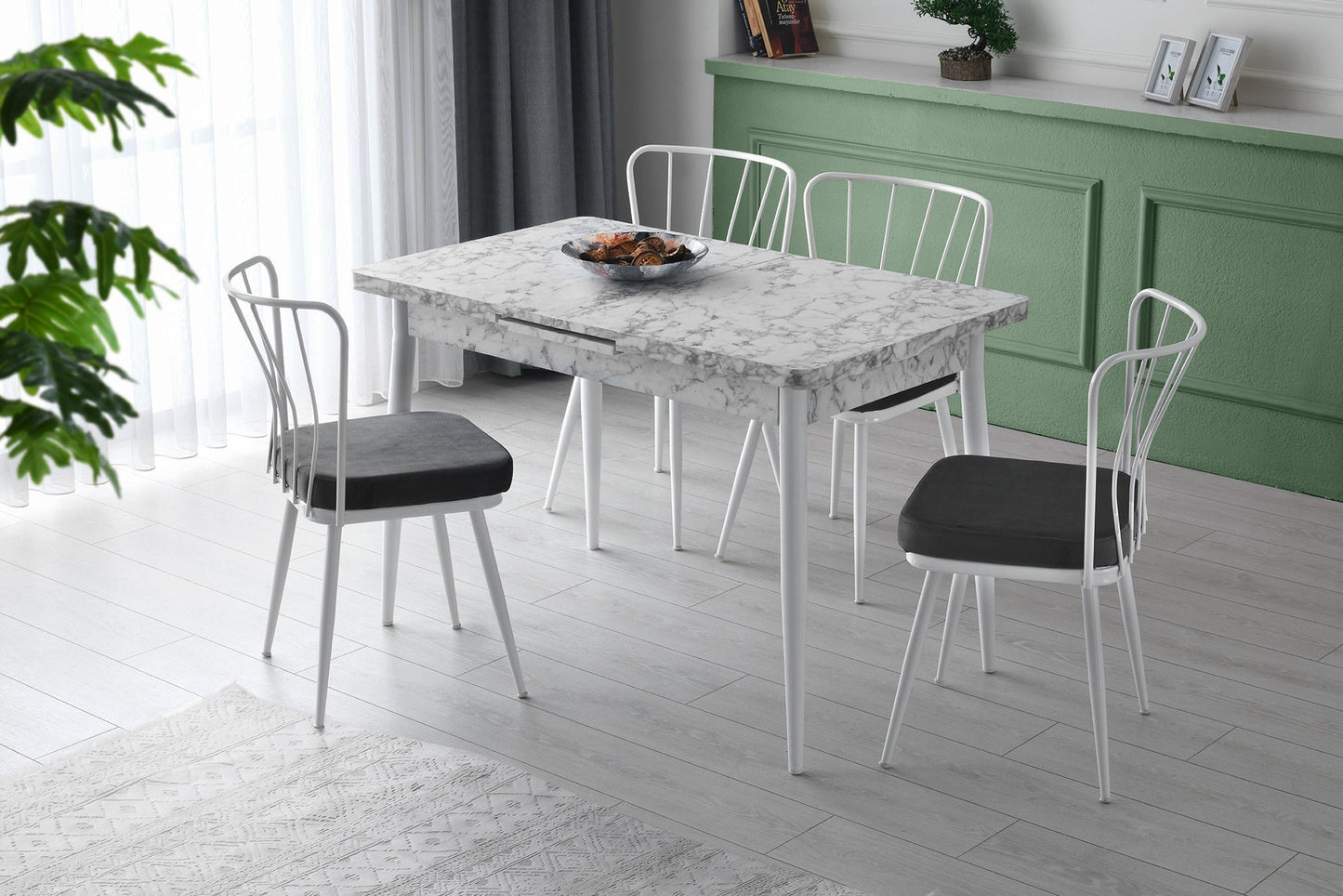 Set stolica (2 komada), Bijela boja, Yıldız - 229