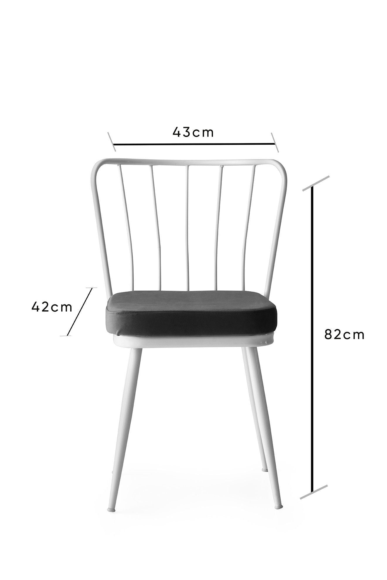 Set stolica (4 komada), Bijela boja, Yıldız - 229