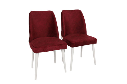 Set stolica (2 komada), Bordo crvena Bijela boja, Nova 782