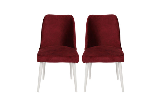 Set stolica (2 komada), Bordo crvena Bijela boja, Nova 782