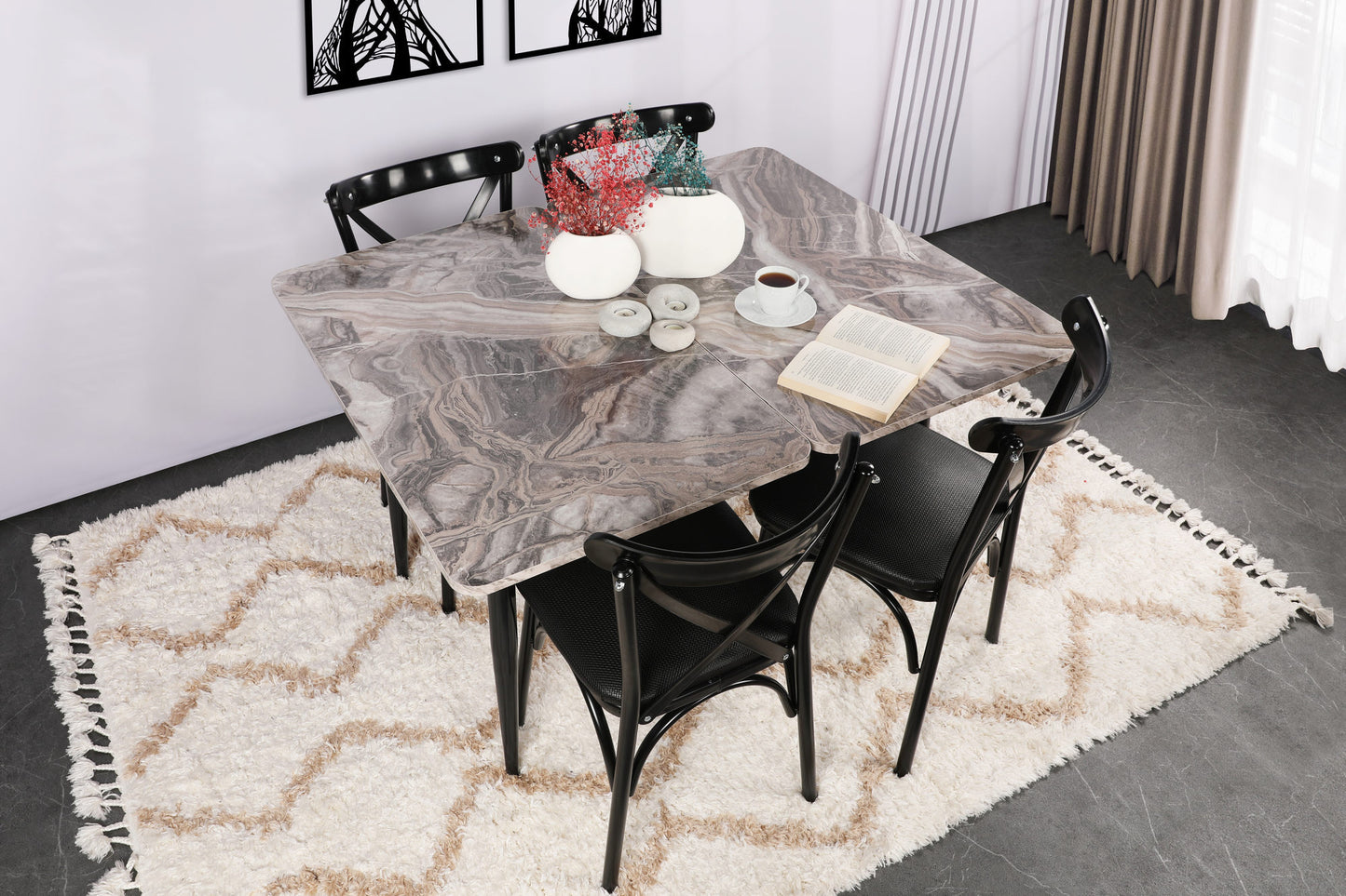 Set stolica (4 komada), Crno, Ekol 1331