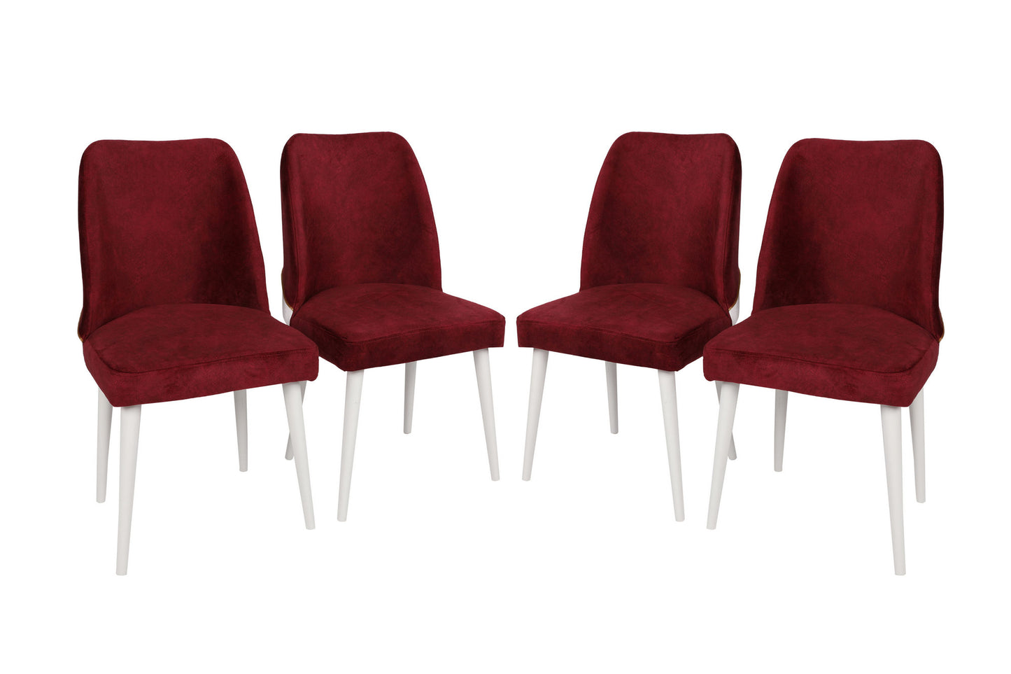 Set stolica (4 komada), Bordo crvena Bijela boja, Nova 782