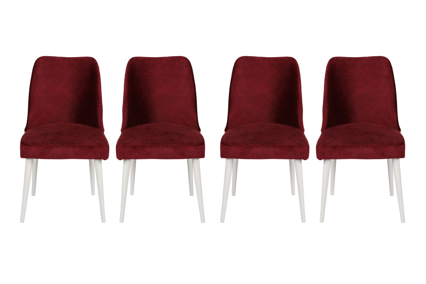 Set stolica (4 komada), Bordo crvena Bijela boja, Nova 782