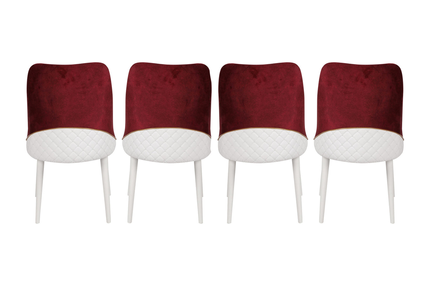Set stolica (4 komada), Bordo crvena Bijela boja, Nova 782