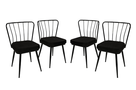 Set stolica (4 komada), Crno, Yıldız 181