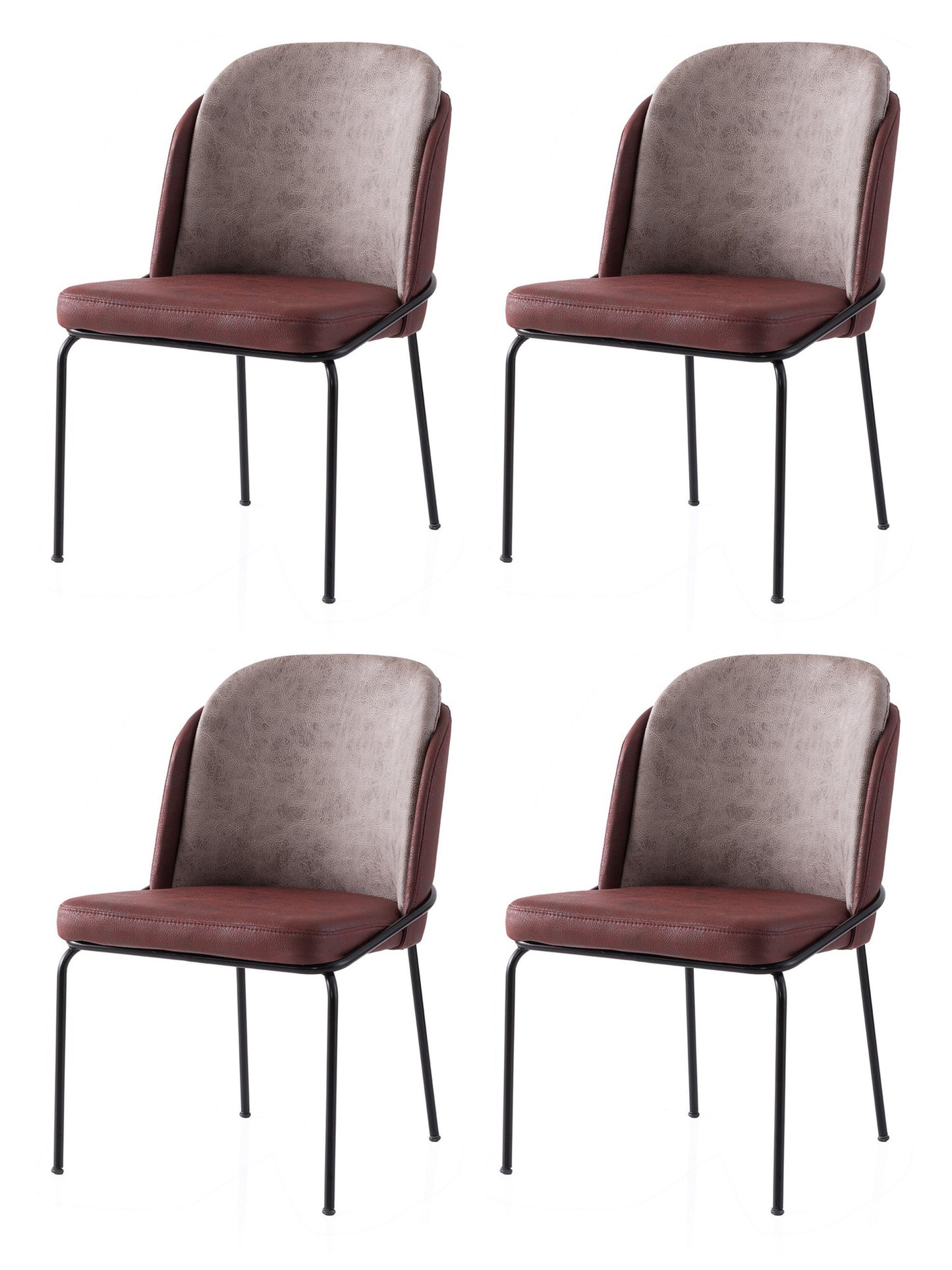 Set stolica (4 komada) 336, zlatna, crvena