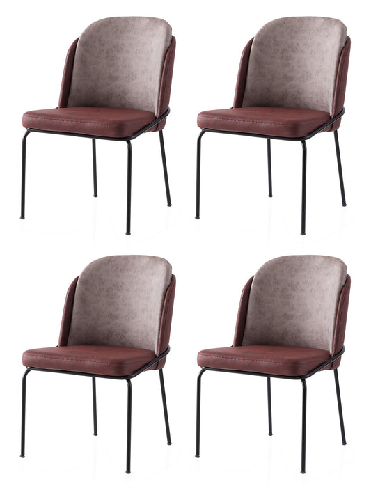 Set stolica (4 komada) 336, zlatna, crvena