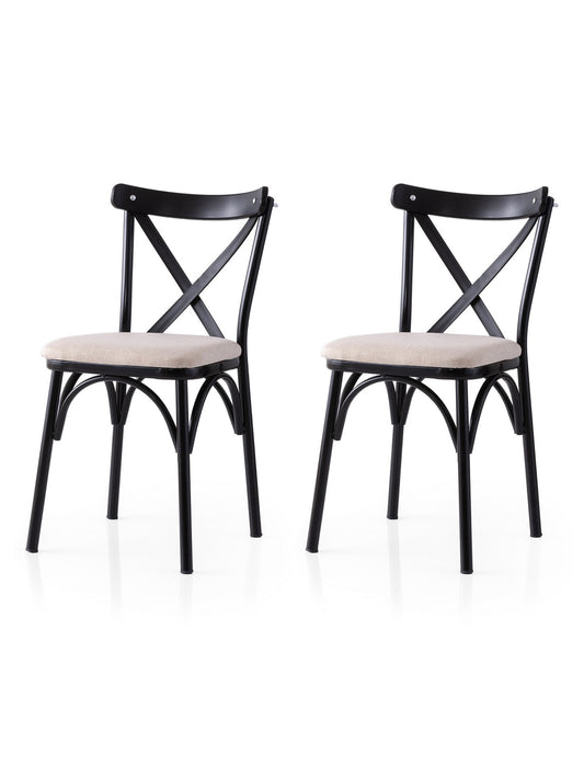 Set stolica (2 komada) 343, crna, krem