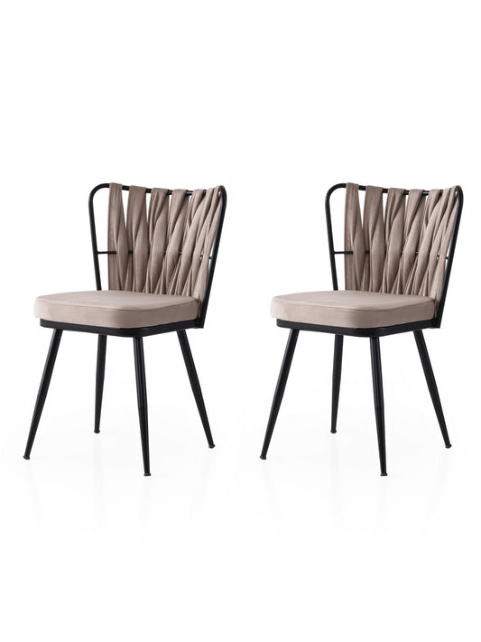 Set stolica (2 komada) 497, crna, mink