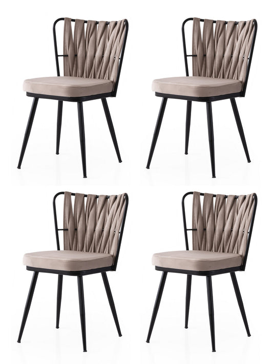 Set stolica (4 komada) 503, crna, mink