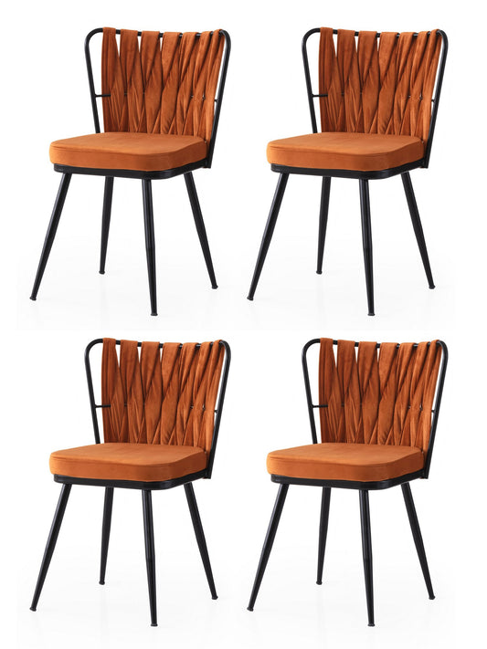 Set stolica (4 komada) 527, crna, narančasta