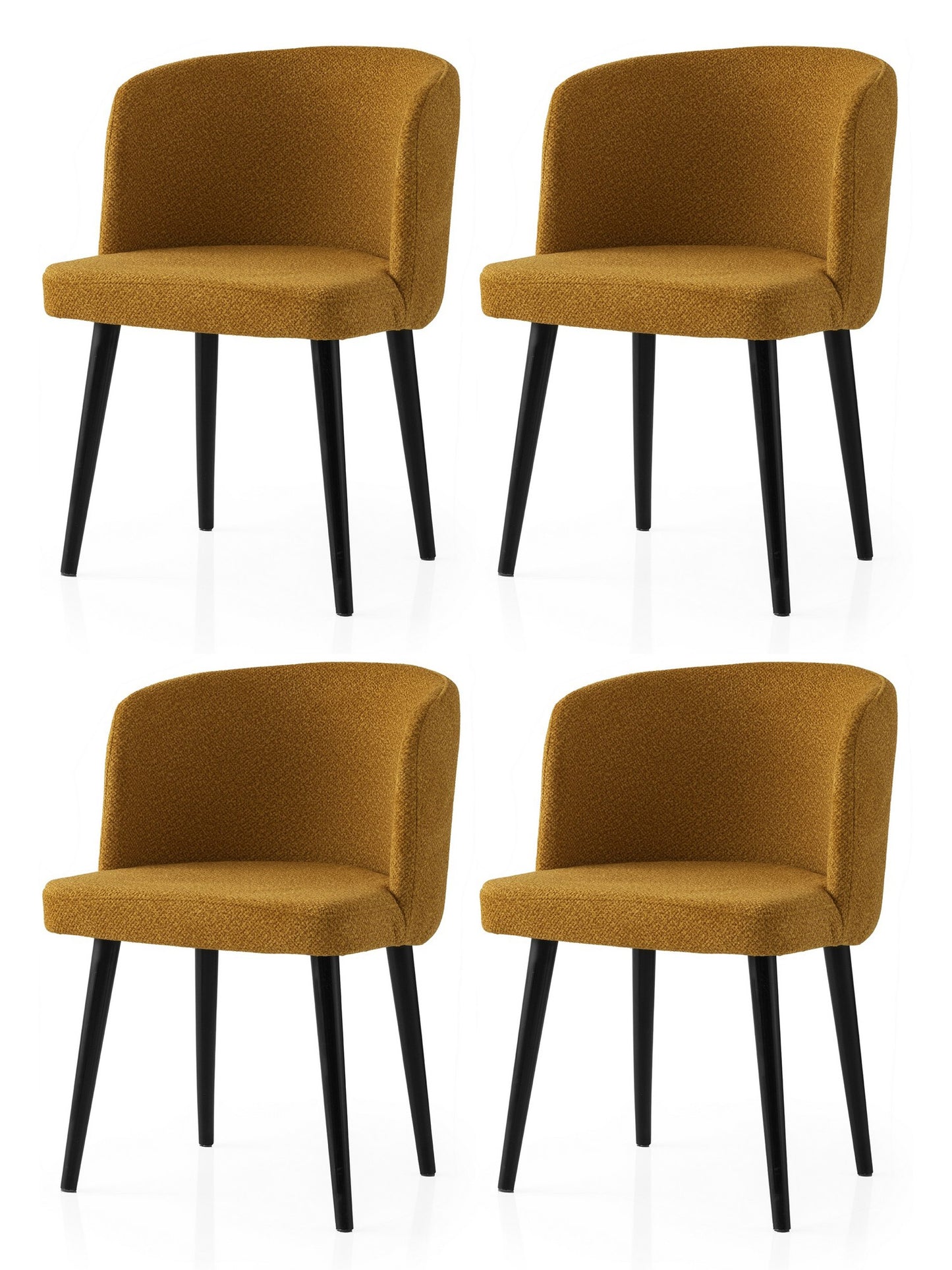 Set stolica (4 komada) 633, crna, žuta