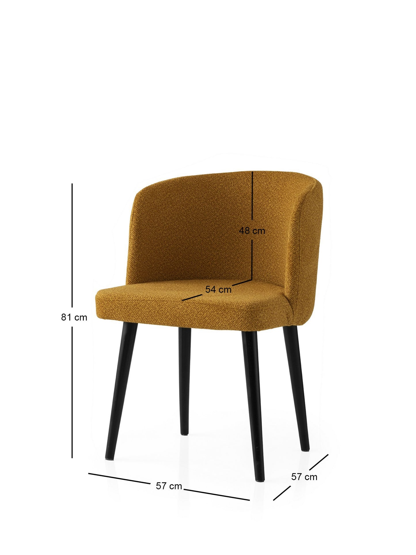 Set stolica (4 komada) 633, crna, žuta