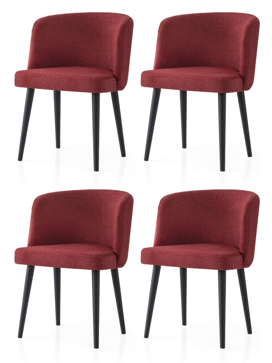 Set stolica (4 komada) 657, crna, crvena