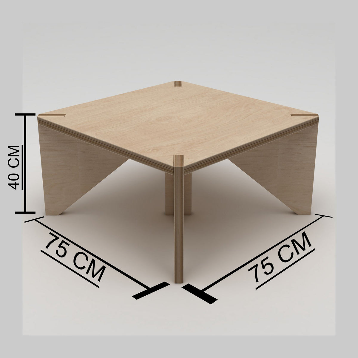Klub stol 616, prirodno drvo