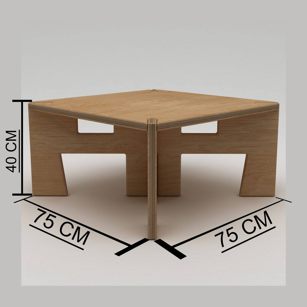 Klub stol 623, prirodno drvo