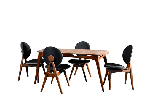 Set stola i stolica (5 komada), Touch Wooden - Anthracite