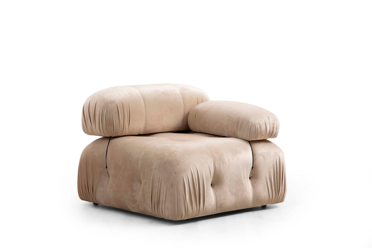 Trosjed, Krem, Bubble 3 Seater ( L1-O1-1R) - Velvet