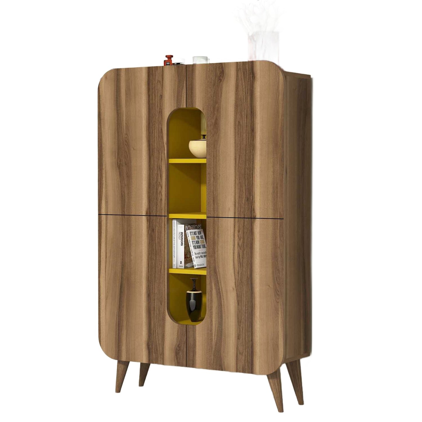 Komoda s više namjena, Mine - Walnut, Yellow