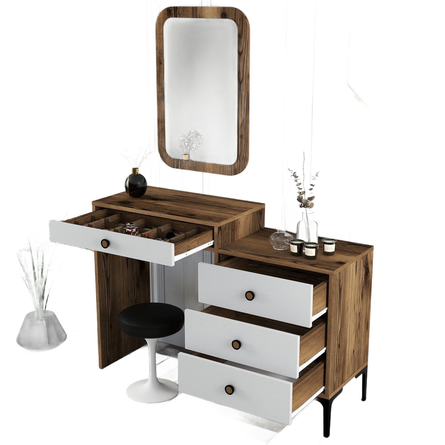 Ormar, Lizbon 544 - Walnut, White